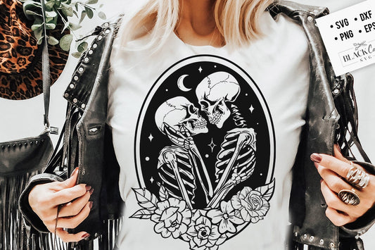 The Lovers SVG, The Lovers floral frame  svg, Skeleton lovers svg, Valentine skeletons svg, floral skeleton svg