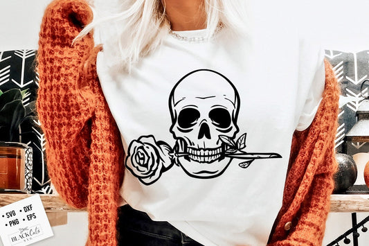 Skull and rose SVG, Skeleton Valentines Day svg, Skeleton valentine's day SVG, valentine's day skeleton SVG, Romantic skeleton svg