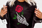 Skull hand and rose SVG, Skeleton Valentines Day svg, Skeleton valentine's day SVG, valentine's day skeleton SVG, Romantic skeleton svg