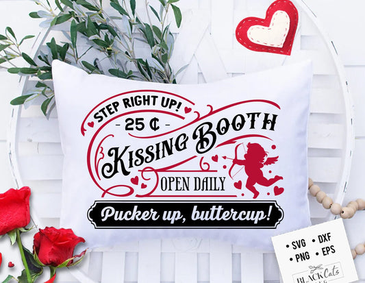 Kissing booth svg,  Kissing booth poster svg,  Kissing booth sign,  smootch svg, Farmhouse Valentine svg