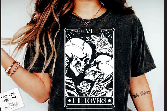 The Lovers SVG, The Lovers tarot card svg, Skeleton lovers svg, Valentine skeletons svg, Tarot card svg