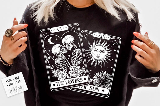 The Lovers SVG, The Lovers tarot card svg, Skeleton lovers svg, Valentine skeletons svg, Tarot card svg, the sun tarot card svg