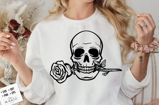 Skull and rose SVG, Skeleton Valentines Day svg, Skeleton valentine's day SVG, valentine's day skeleton SVG, Romantic skeleton svg
