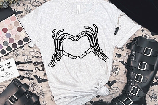 Skeleton hands making heart SVG, Skeleton Valentines Day svg, Skeleton valentine's day SVG, Romantic skeleton svg