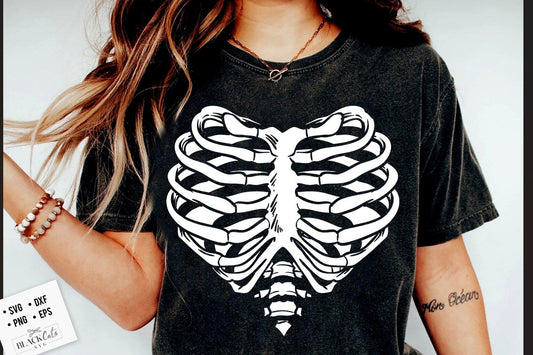 Rib Cage SVG, Skeleton Valentines Day svg, Skeleton valentine's day SVG, valentine's day skeleton SVG, Romantic skeleton svg