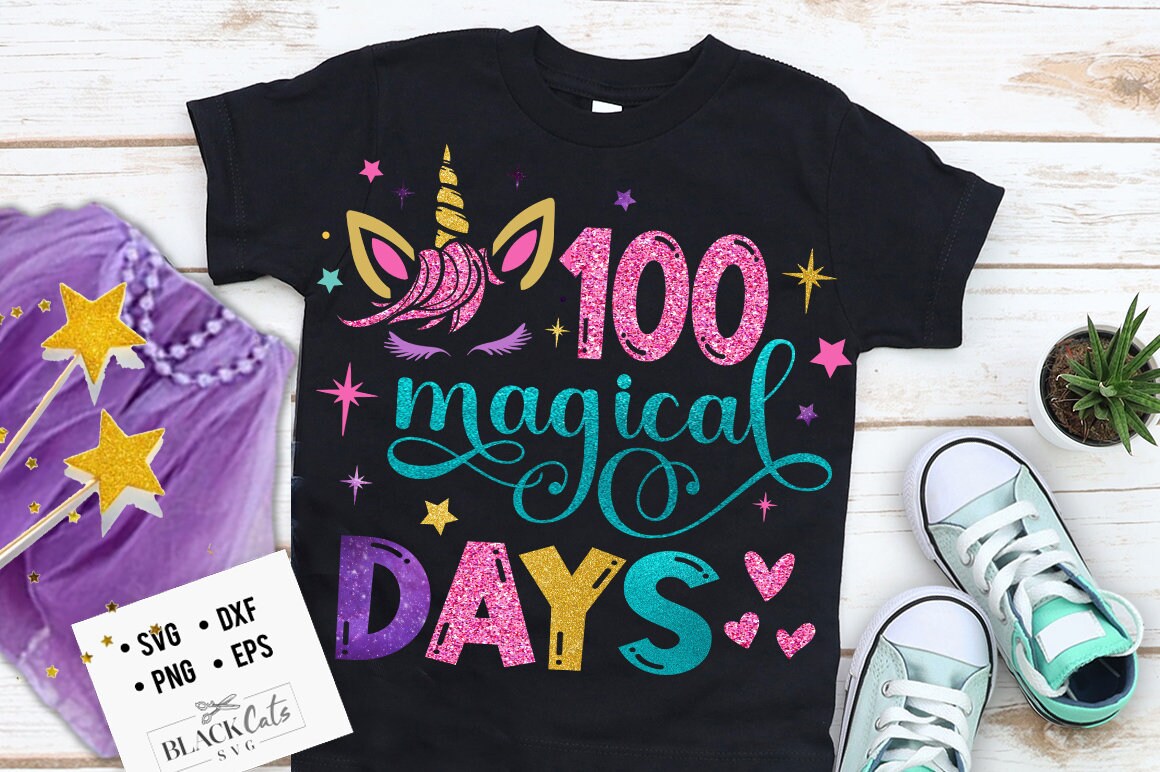 100 Magical Days of School Svg, Unicorn Svg, 100th Days of School Svg, School Svg, 100 magical days unicorn svg