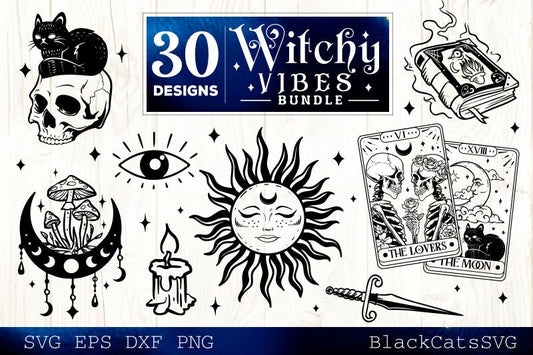Magic and Witchcraft Bundle SVG 30 designs, Magic illustration svg, Witchcraft svg, Boho svg, Boho illustration svg, Magic Illustration