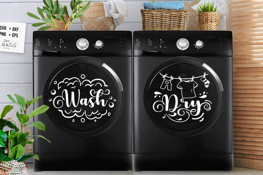 Wash dry sign svg, Washer Dryer svg, Laundry Svg, Wash and dry Sign, Washing Machine sticker svg, Laundry room svg