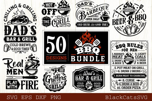 Barbecue SVG Bundle 50 designs , BBQ svg bundle, bbq svg, Grilling svg bundle, Funny apron svg, Dad's Bar and Grill svg