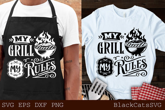 My grill my rules svg, Barbecue svg, Round BBQ, Grilling svg, Dad's Bar and Grill svg, Father's day gift svg, Funny Apron svg