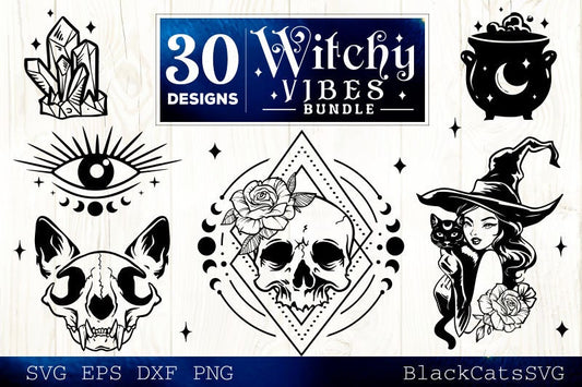 Magic and Witchcraft Bundle SVG 30 designs, Magic illustration svg, Witchcraft svg, Boho svg, Boho illustration svg, Magic Illustration