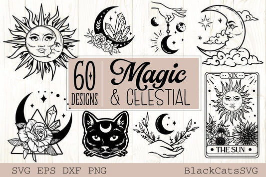 Magic 150 designs Mega Bundle Magic and Celestial SVG bundle