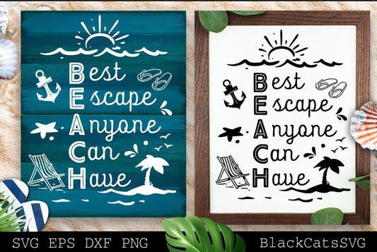 Best escape anyone can have svg, Beach svg, Summer svg, Beach poster svg, The sea svg, Beach quotes svg, Ocean svg