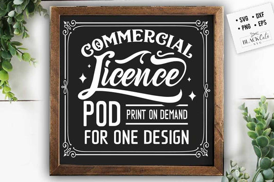 Extended POD commercial license for one design SVG Print on Demand license