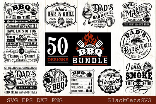 Barbecue SVG Bundle 50 designs , BBQ svg bundle, bbq svg, Grilling svg bundle, Funny apron svg, Dad's Bar and Grill svg
