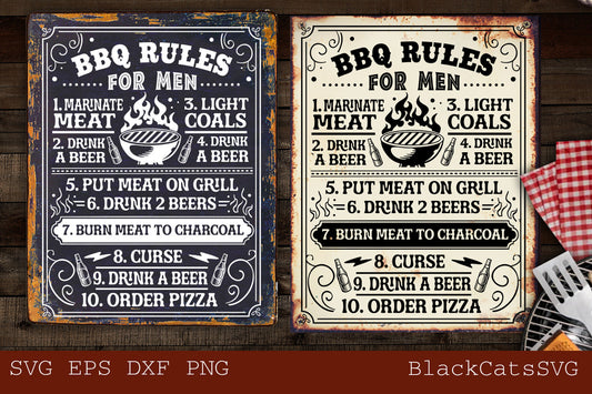 BBQ Rules for men svg, BBQ poster svg, BBQ rules svg, Grill svg