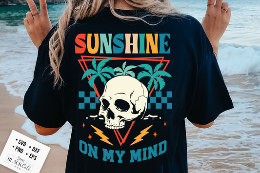 Retro summer svg, Sunshine on my mind svg, Groovy summer svg, groovy beach svg, Retro beach svg