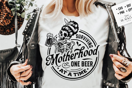 Surviving motherhood one beer at a time svg, Surviving motherhood svg, Motherhood svg, Mom Life Svg, Mom svg