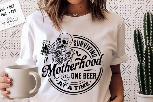 Surviving motherhood one beer at a time svg, Surviving motherhood svg, Drinking mama svg,  Motherhood svg, Mom Life Svg, Mom svg