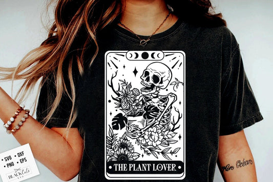 The plant lover SVG, Gardener tarot card svg, Plant lover tarot svg, Skeleton plants svg, Garden svg, The gardener svg, plants svg
