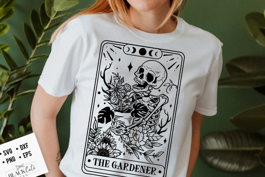 Gardener tarot card svg, The plant lover SVG, Plant lover tarot svg, Skeleton plants svg, Garden svg, The gardener svg, plants svg