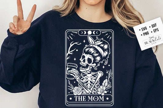The Mom Tarot Card SVG, Mom tarot svg, Skull coffee svg, Mother tarot card svg, Coffee skull svg, Coffee svg, Coffee lover svg
