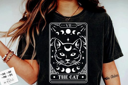 The cat tarot SVG, Cat lover svg, Cat tarot svg, Tarot card svg, cat tarot card svg, Black cat tarot svg