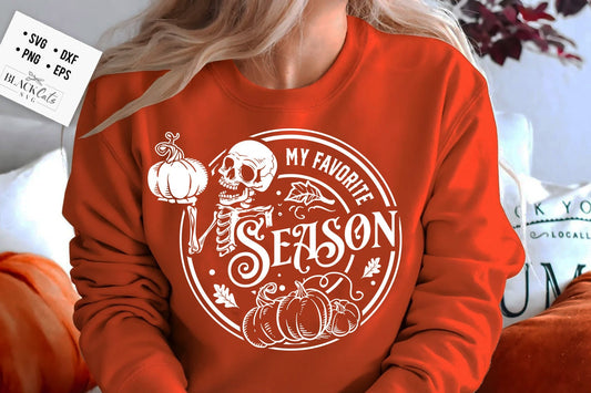 My favorite season SVG, Pumpkin spice svg, Autumn skull svg, Peace sign skeleton svg, Funny karma svg, Funny skeleton svg, Fall svg