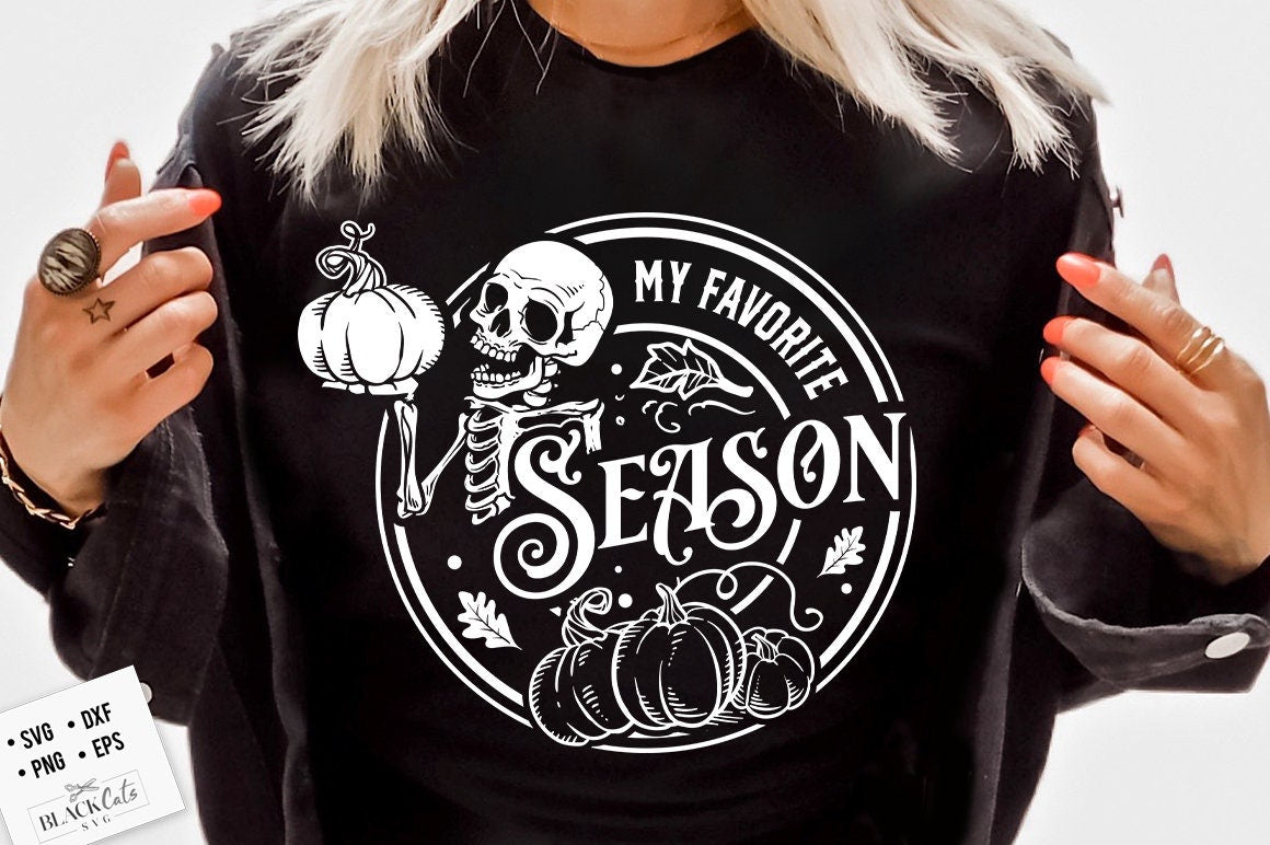 My favorite season SVG, Pumpkin spice svg, Autumn skull svg, Peace sign skeleton svg, Funny karma svg, Funny skeleton svg, Fall svg