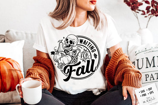 Waiting for fall SVG, Just waiting for fall SVG, Pumpkin spice svg, Autumn skull svg, Peace sign skeleton svg, Pumpkins skull svg