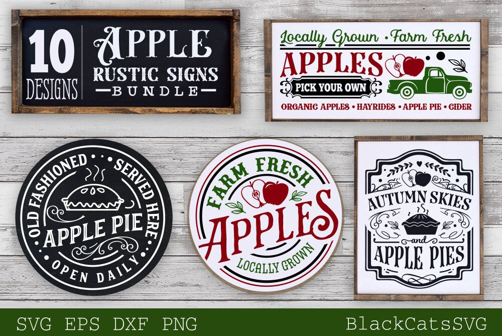 Rustic Sign Svg Apple rustic sign svg, Rustic Fall Bundle svg, Apple bundle svg, Rusti ...