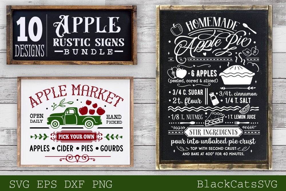 Rustic Apple Sign Apple rustic sign svg, Rustic Fall Bundle svg, Apple bundle svg, Rusti ...