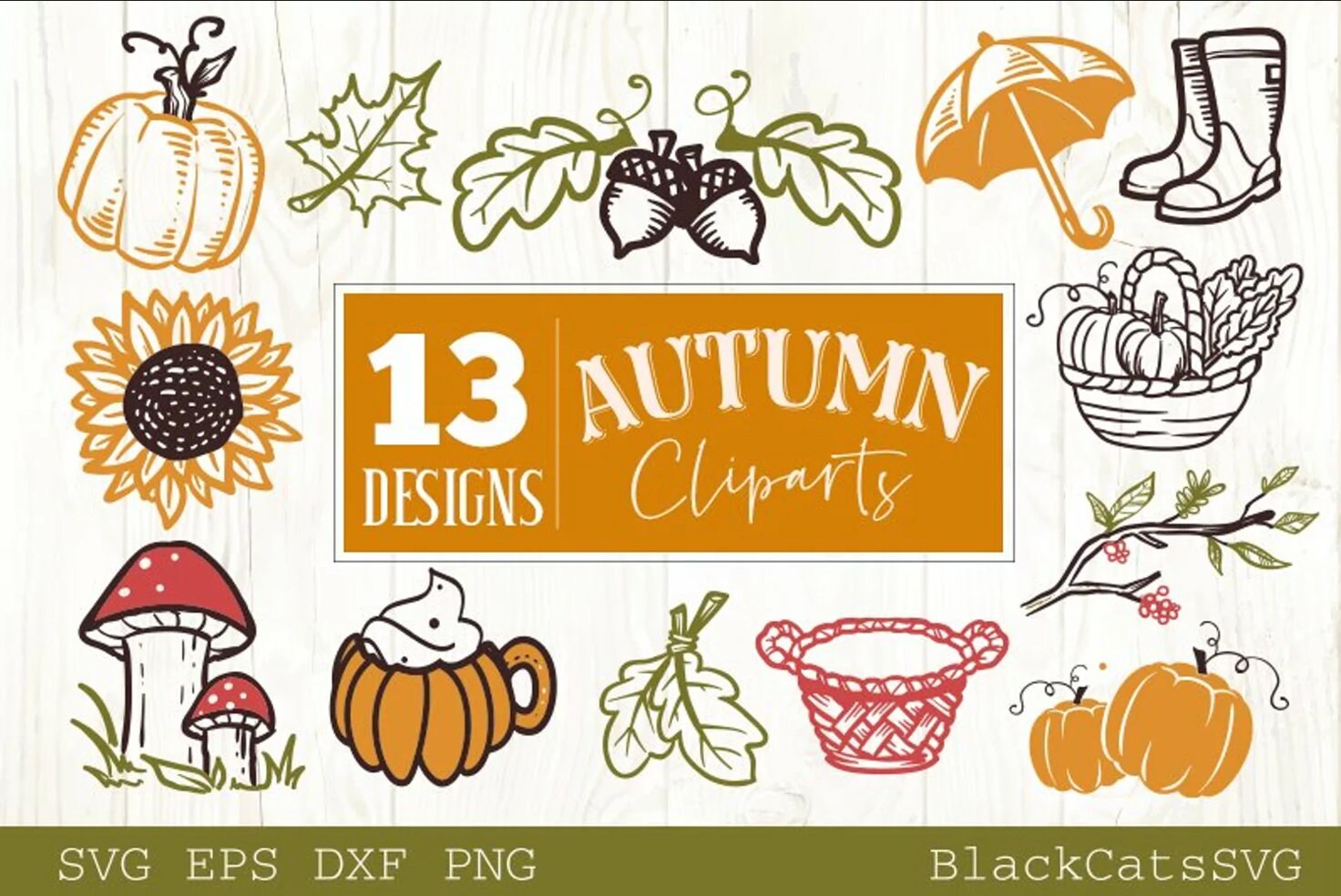 Autumn clipart pack svg, Autumn svg, Fall svg, autumn svg design, than ...