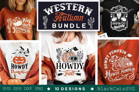 Western autumn Bundle svg, Western fall svg, Western halloween Bundle SVG
