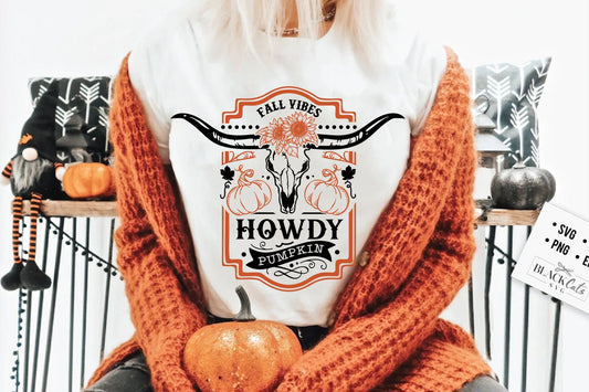 Howdy pumpkin svg, Western fall svg, Western halloween svg, Autumn cowboy svg