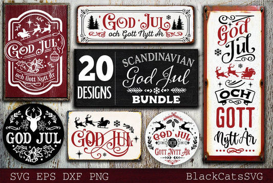 Scandinavian Christmas svg, God Jul Christmas svg, Norwegian Folk Christmas svg, Swedish Christmas svg, God Jul bundle svg