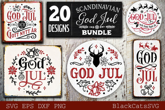 Scandinavian Christmas svg, God Jul Christmas svg, Norwegian Folk Christmas svg, Swedish Christmas svg, God Jul bundle svg