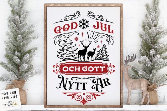 God Jul svg, Scandinavian Christmas svg, God Jul Christmas svg, deer Christmas svg, Norwegian Christmas svg, Swedish Christmas svg, God Jul