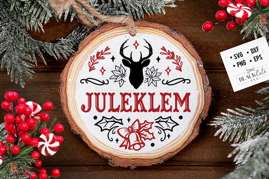 Juleklem svg, Scandinavian Christmas svg, Juleklem  round ornament svg, God Jul Christmas svg, Norwegian Christmas svg