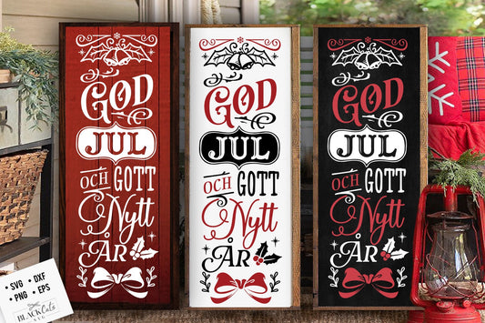 God Jul svg, God jul porch sign svg, Scandinavian Christmas svg, God Jul Santa Porch sign, Norwegian Christmas svg, Swedish Christmas svg