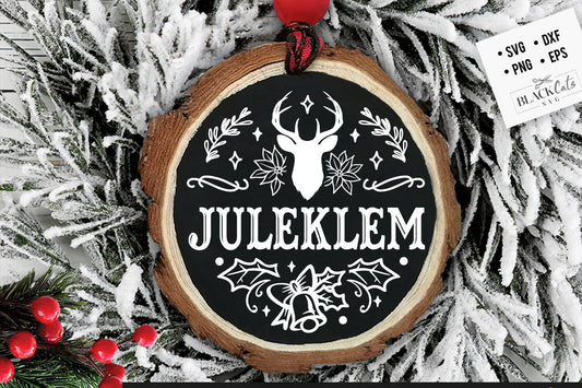 Juleklem svg, Scandinavian Christmas svg, Juleklem  round ornament svg, God Jul Christmas svg, Norwegian Christmas svg