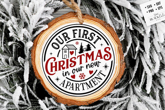 Our First Christmas 2023 svg, New apartment svg, First Christmas ornament svg, Our first Christmas svg, First Christmas round ornament svg
