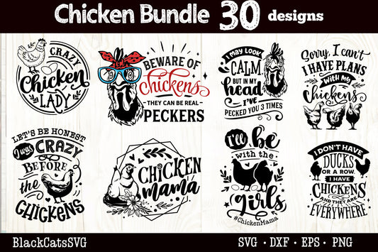 Chicken bundle svg, Chicken svg, Chicken mama svg, Chicken lover svg, Funny chicken svg