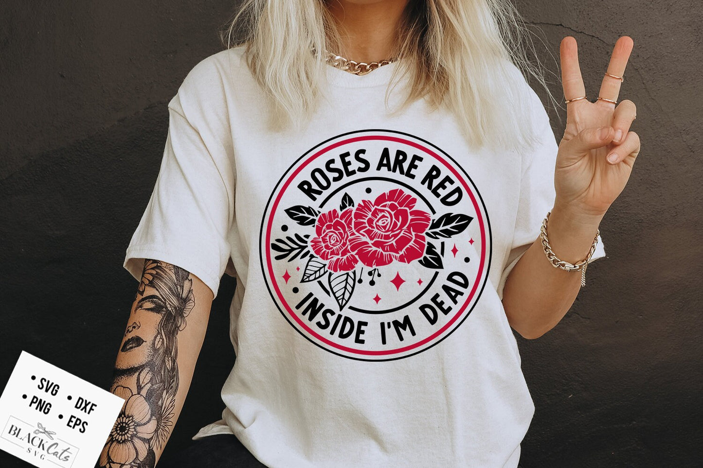 Roses are red inside I'm dead SVG, Anti Valentines Day svg, Funny valentine's day SVG, sarcastic valentine's day SVG