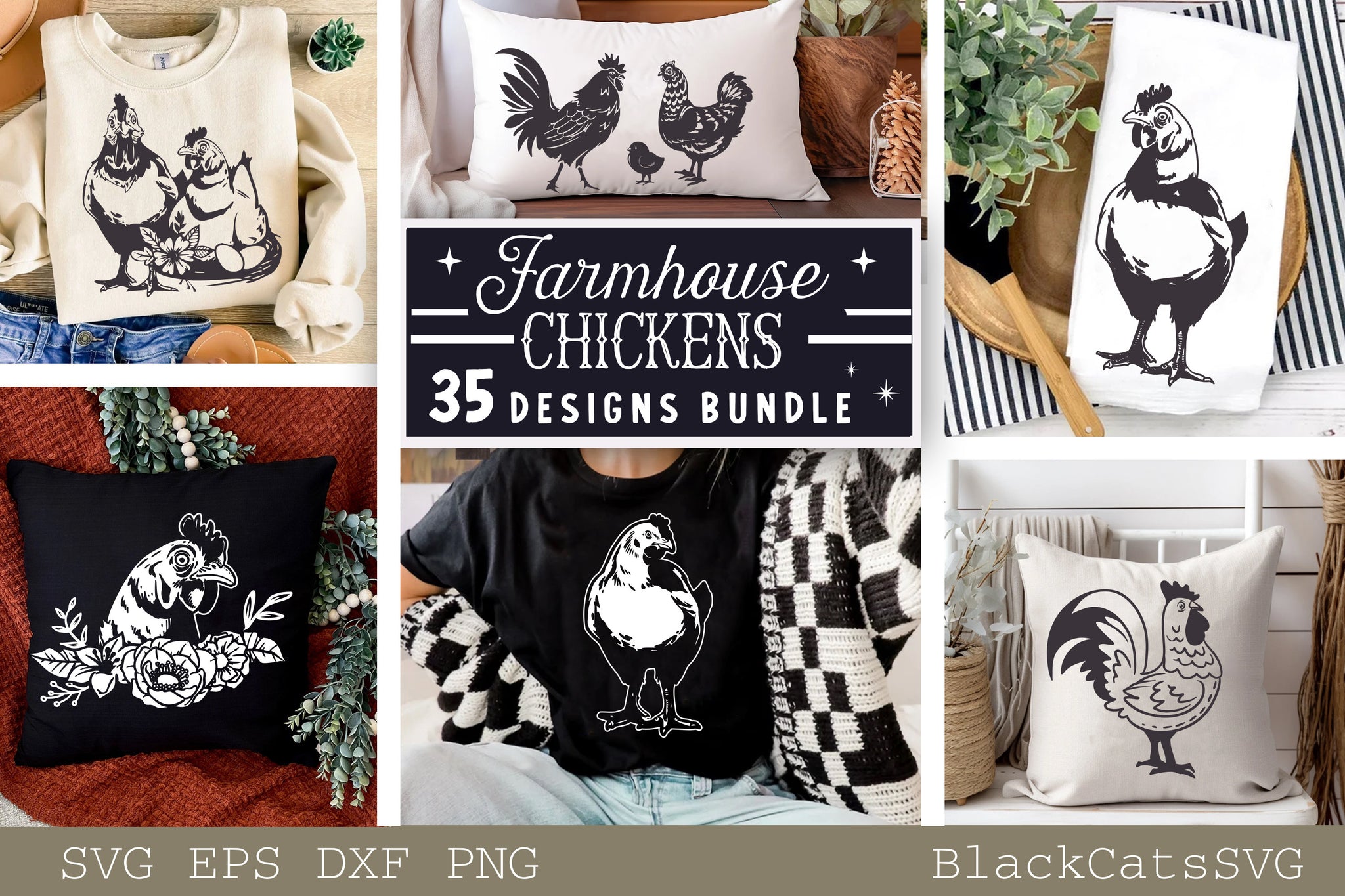 Chicken designs bundle svg, Chicken illustrations svg, Chicken clipart ...