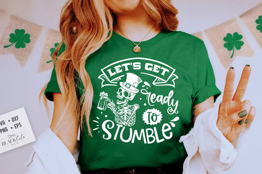Let's get ready to stumble SVG, Happy St Patrick's Day svg, St Paddy's SVG, St Patricks Day SVG, Skull Patrick svg, St Patrick's Day