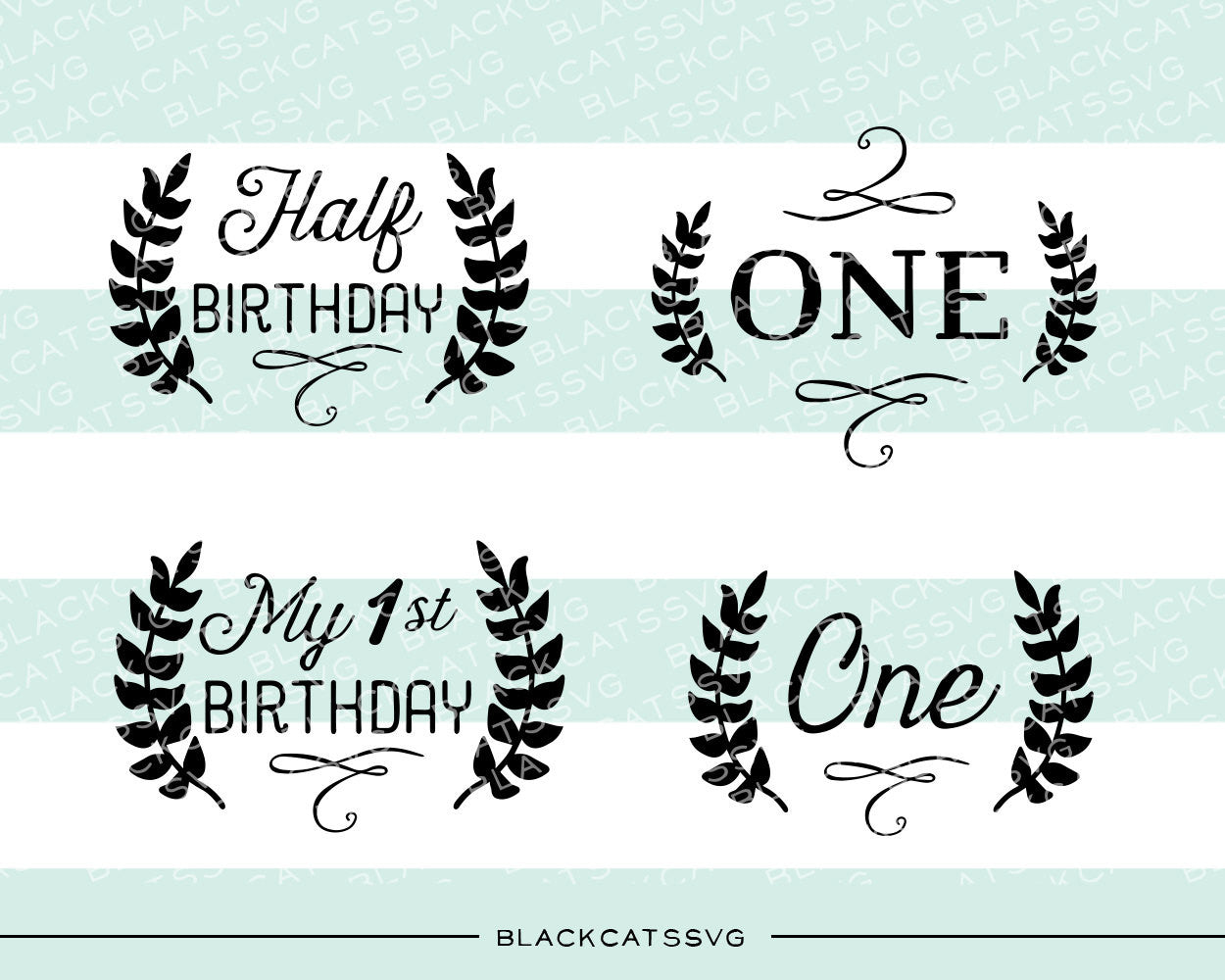Half birthday one milestones SVG file Cutting File Clipart in Svg, Eps, Dxf, Png for Cricut & Silhouette - BlackCatsSVG
