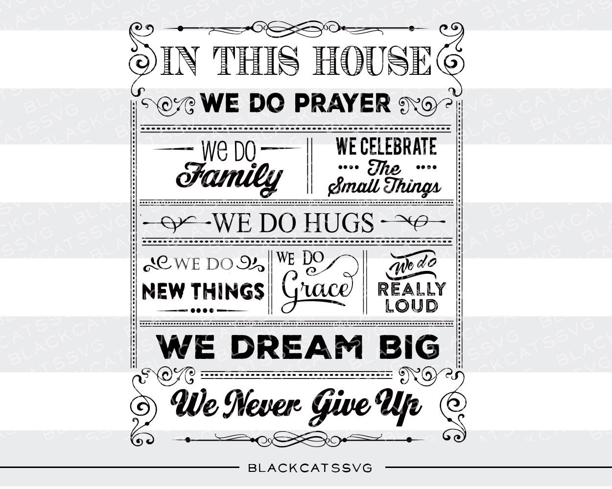 In this house quotes -  SVG file Cutting File Clipart in Svg, Eps, Dxf, Png for Cricut & Silhouette - BlackCatsSVG