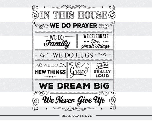 In this house quotes -  SVG file Cutting File Clipart in Svg, Eps, Dxf, Png for Cricut & Silhouette - BlackCatsSVG