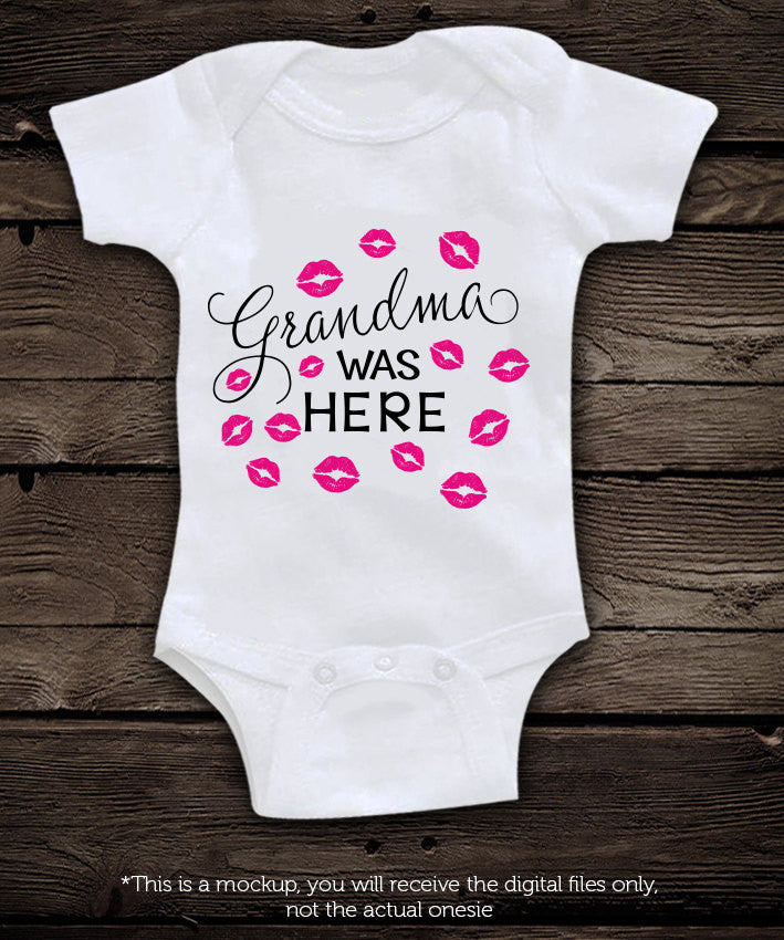 Grandma  was here  kisses SVG file Cutting File Clipart in Svg, Eps, Dxf, Png for Cricut & Silhouette - BlackCatsSVG